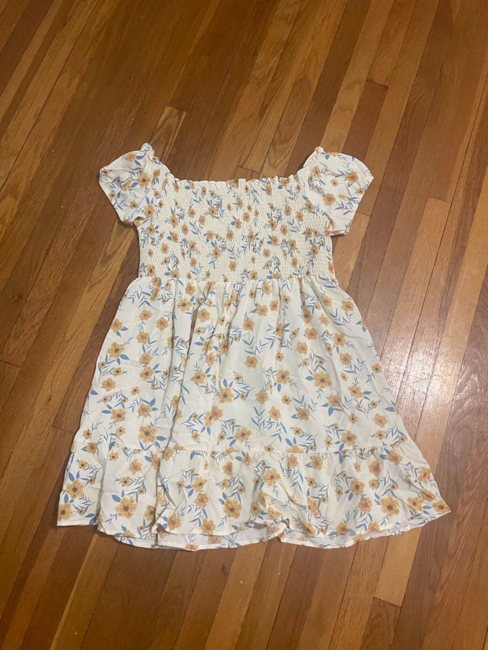 SHEIN 2XL Floral Mini Dress | Smocked Puff Sleeve Cottagecore Dress